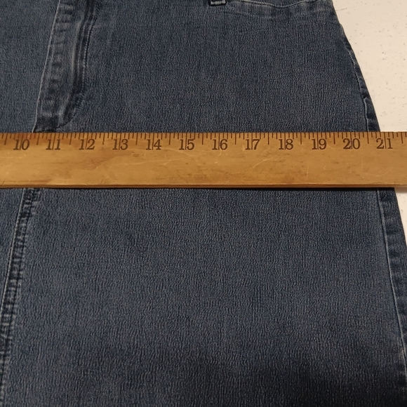 Lee Rider Denim Skirt Straight High Waist Women 16M Modified 35x28 Mid Wash Blue - Picture 10 of 12